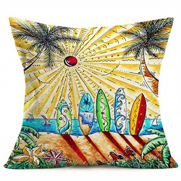 Tropical Summer Beach Throw Pillow Case Sofa Waist Cushion Cover Home Decor